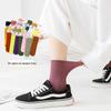 Women's Trendy Mid-Tube Ice Velvet Socks - Solid Colors and Fashionable Curls