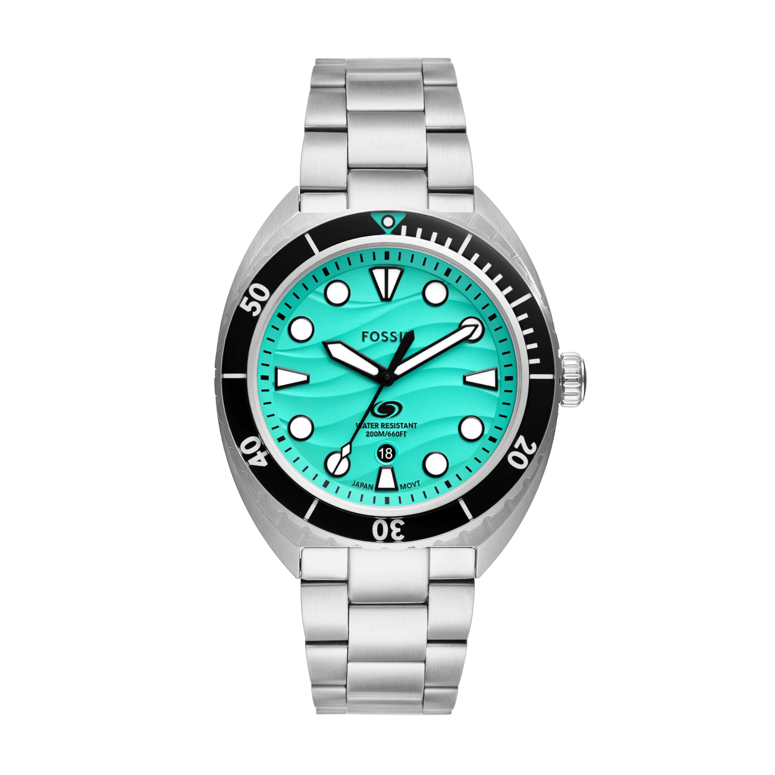Fossil Men s BREAKER Three-Hand Date Stainless Steel Watch FS6066
