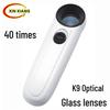 40x Handheld Magnifier with LED Lights for Jewelry and Gemstone Appraisal, HD Optical Glass Lens