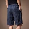 Hochwertige amerikanische Leinen atmungsaktive gestreifte lockere lässige Shorts Herren Sommer dünne Baumwolle und Leinen hautfreundlich trendige Fünf-Punkt-Hosen