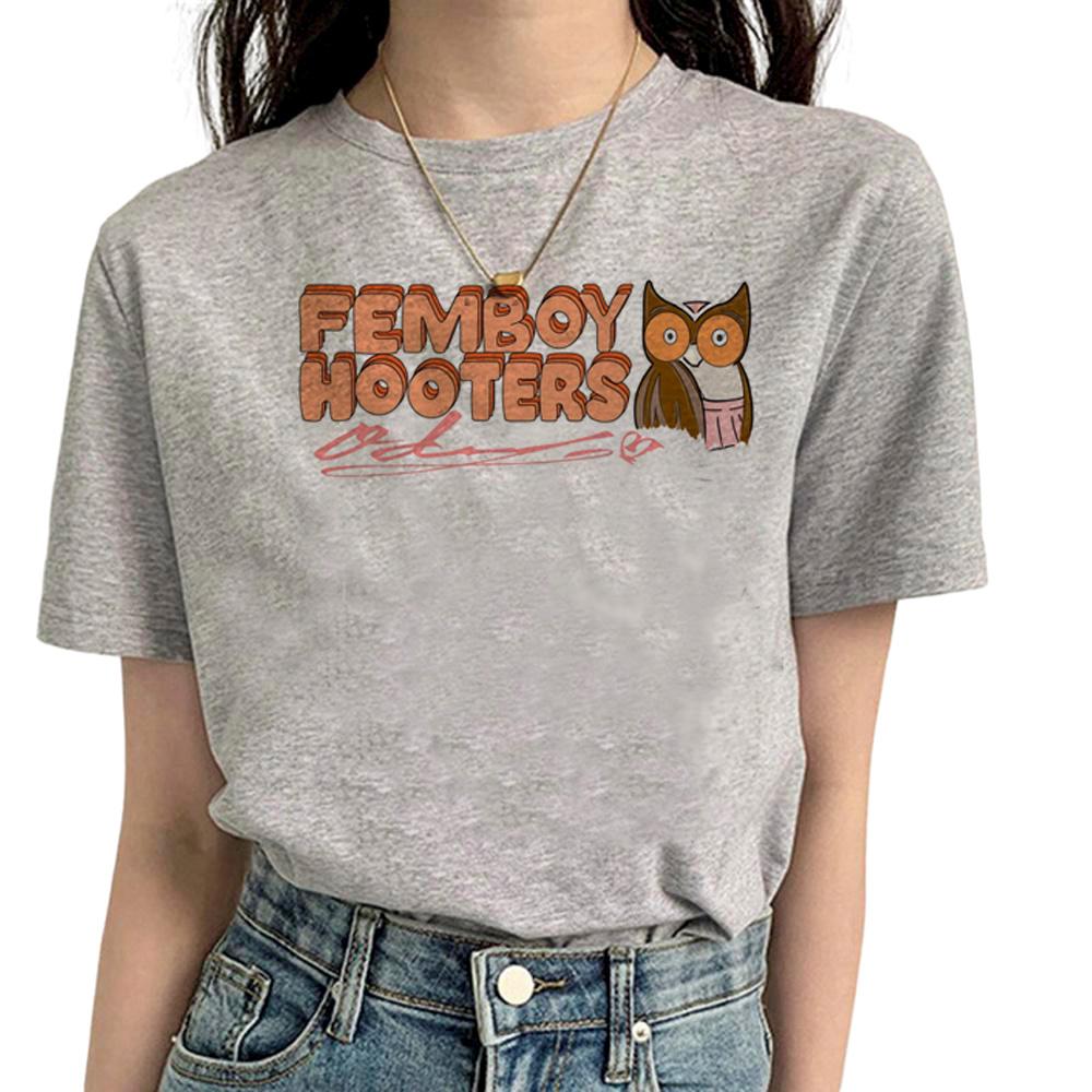 Femboy Tee Women Designer Streetwear Y2K Tshirt Girl Comic Clothes