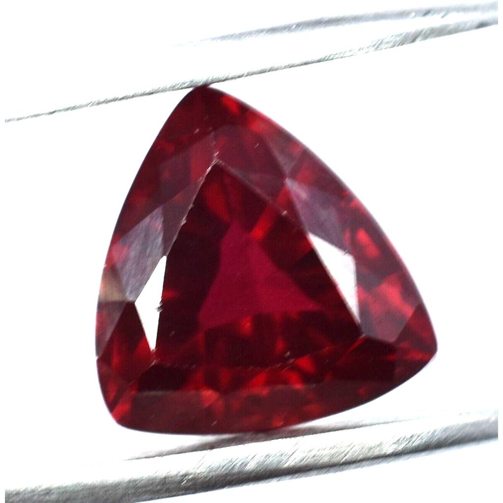 A+ NATURAL Ruby Trillion Shape Bloody RED 4.85 Ct CERTIFIED Rare Loose Gemstone