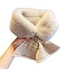 Small Scarf Imitation Rabbit Fur High End White Collar Plush Scarf for Women Autumn and Winter Cross Scarf Cute Versatile Student Collar