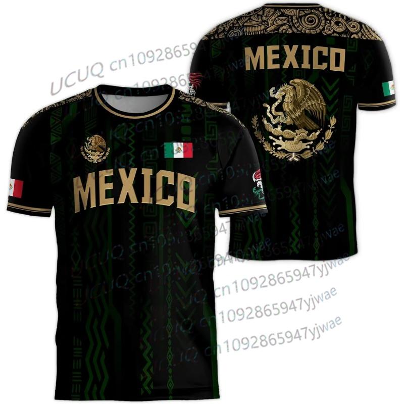 2026 Mexiko Nationalflagge Print Herren Damen Kurzarm T-Shirt 3D Druck T-Shirts Outdoor Fußballtrikot Sport Freizeit Oberteile