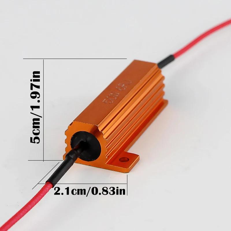 2PCS/4PCS 6ohm 50W Load Resistor Canbus For LED Bulb Reverse Light Turn Signal Lamp Brake Light Headlight Anti-Flashing Decoder