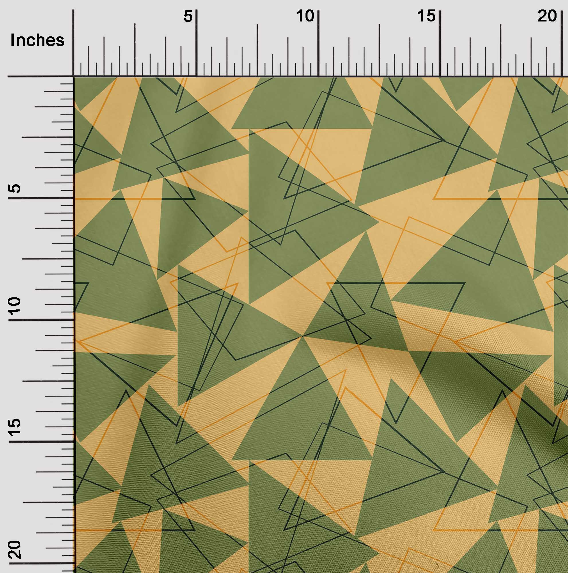 

OneOone Cotton Flex Fabric Rectangle & Triangle Geometric Printed Тканина 1 ярд 40 дюймів 42 Inch Wide - Viscose Chiffon moss зелений колір