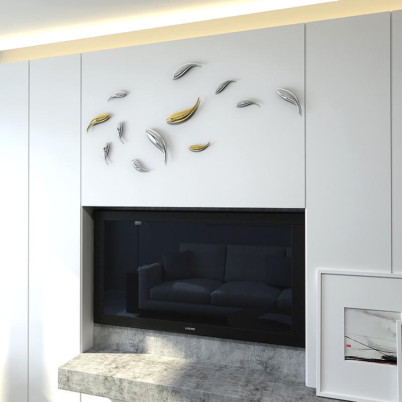 Electroplated Fish Resin Wall Hanging for Indoor Living Room