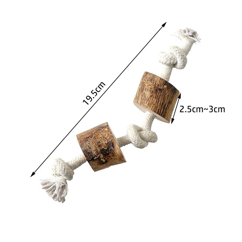

Durable Apple Wood Dog Pet Chew Toys With Rope Knots Teething Stick for Small Medium Large Dogs Anti-Destructive Chewing Toy