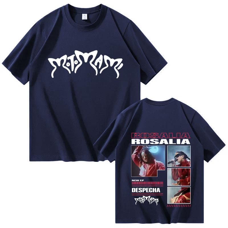 Singer Rosalia Motomamis Unisexs and Womens Aesthetic Clothing for Harajuku 2026 Summer Pure Cotton 100 Printed Tshirt