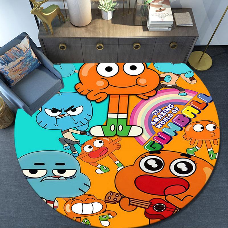 Gumball Cartoon pattern round rug,Carpet Rug for Living Room Bedroom Playroom ,Non-slip Floor Mat,Holiday Gifts and Birthday Gifts.