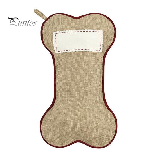 Christmas Gift Bag Easy To Hang Increase Atmosphere Festive Dog Bone Socks Gift Bag