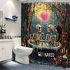 Magical Skeleton and Love Shower Curtain - Bathroom Waterproof Fabric - The Perfect Choice for Fantasy Enthusiasts
