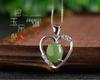 925 Sterling Silver Heart-shaped Jade Pendant Necklace with Certificate - Green Hetian Jade for Women