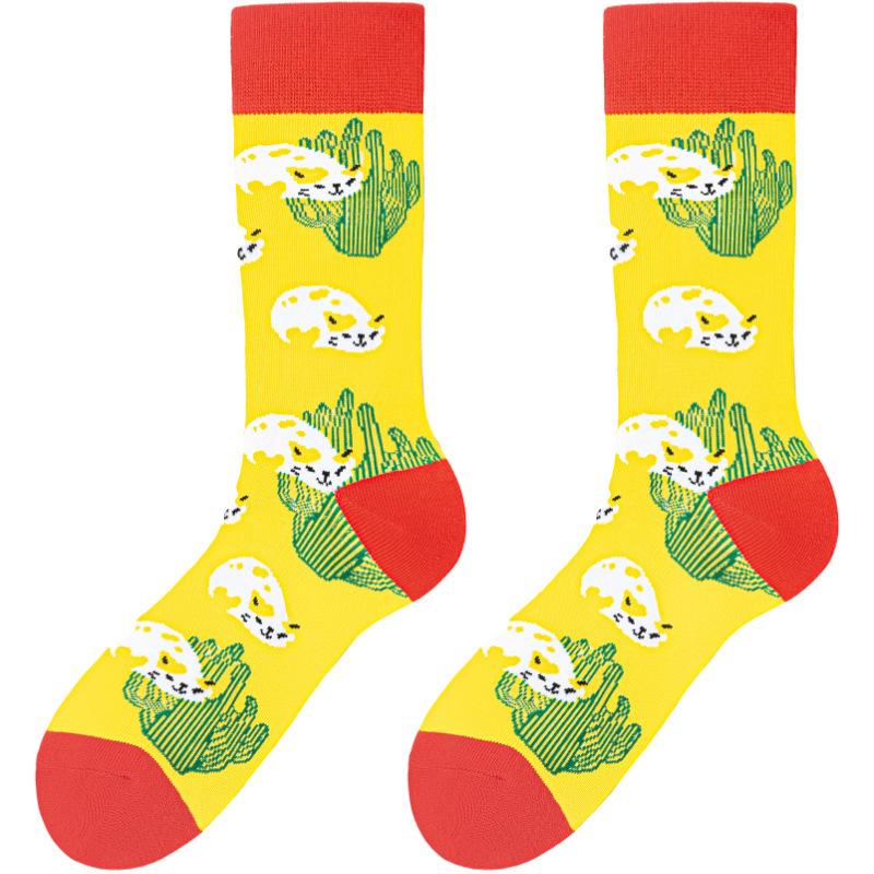 Funny Animal Cotton Crew Socks Colorful Novelty Cartoon Giraffe Dog Pattern Happy Casual Socks For Men Women