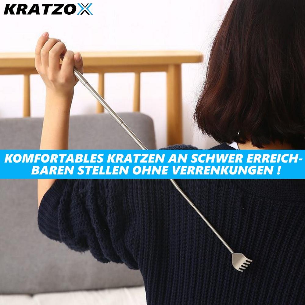 KRATZOX Gratte-dos acier inoxydable de haute qualité télescopique extensible jusqu'à 68 cm [lot de 2]