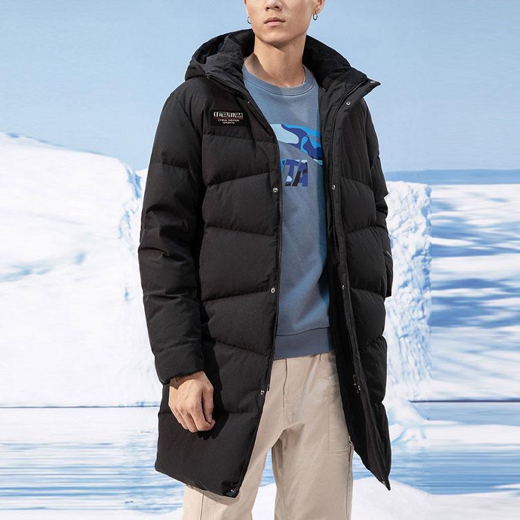 Anta Mid-Length Hooded Down Jacket With Fiery Tech Men Outerwear Black 152147945-2