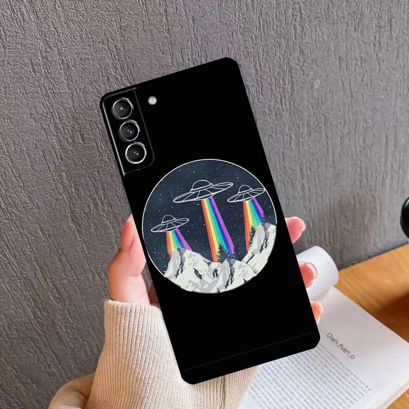 Cartoon Space Alien UFO Soft Case For Samsung Galaxy S20 FE S21 S22 S23 Ultra Note 20 S8 S9 S10 Note 10 Plus Coque