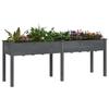 VidaXL Planter with Liner Grey 203x53x76 Cm Solid Fir Wood 364241