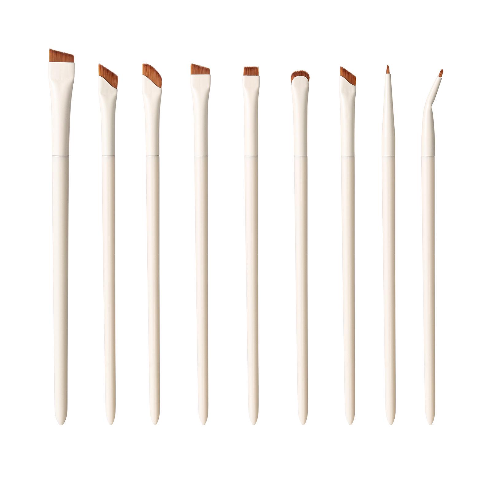 

Набор кистей для подводки глаз Scythe цвета фарфорово-белый (1/3/7/9 штук) – Скошенный, Тонкое Лезвие для Бровей и Глаз