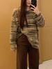 Melanoid Brown High Waist Wide-Leg Jeans for Women - Autumn/Winter Velvet Lined Floor-Length Pants