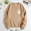 European & American Women's Loose-Fit Skull Hoodie - Plus Velvet, Long Sleeve, Round Neck