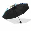 1pc Cute Automatic Folding Umbrella - 8-Rib Iron Frame, Windproof, Portable Sunshade with Plastic Handle for Travel & Outdoor Activities, Ou
