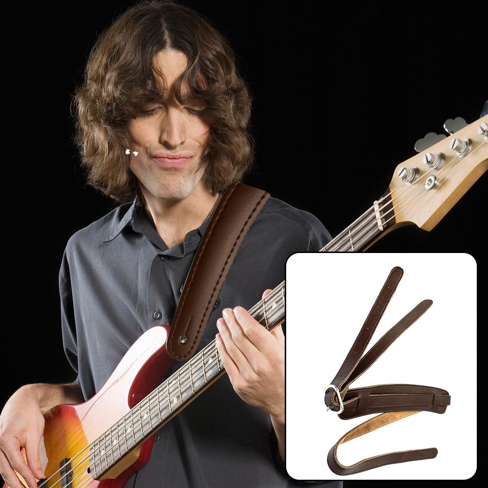 Correia de Couro para Violão Acústico Comprimento Ajustável Correia Acolchoada com Almofada de Ombro Correia para Guitarra Elétrica para Guitarra Elétrica e Baixo