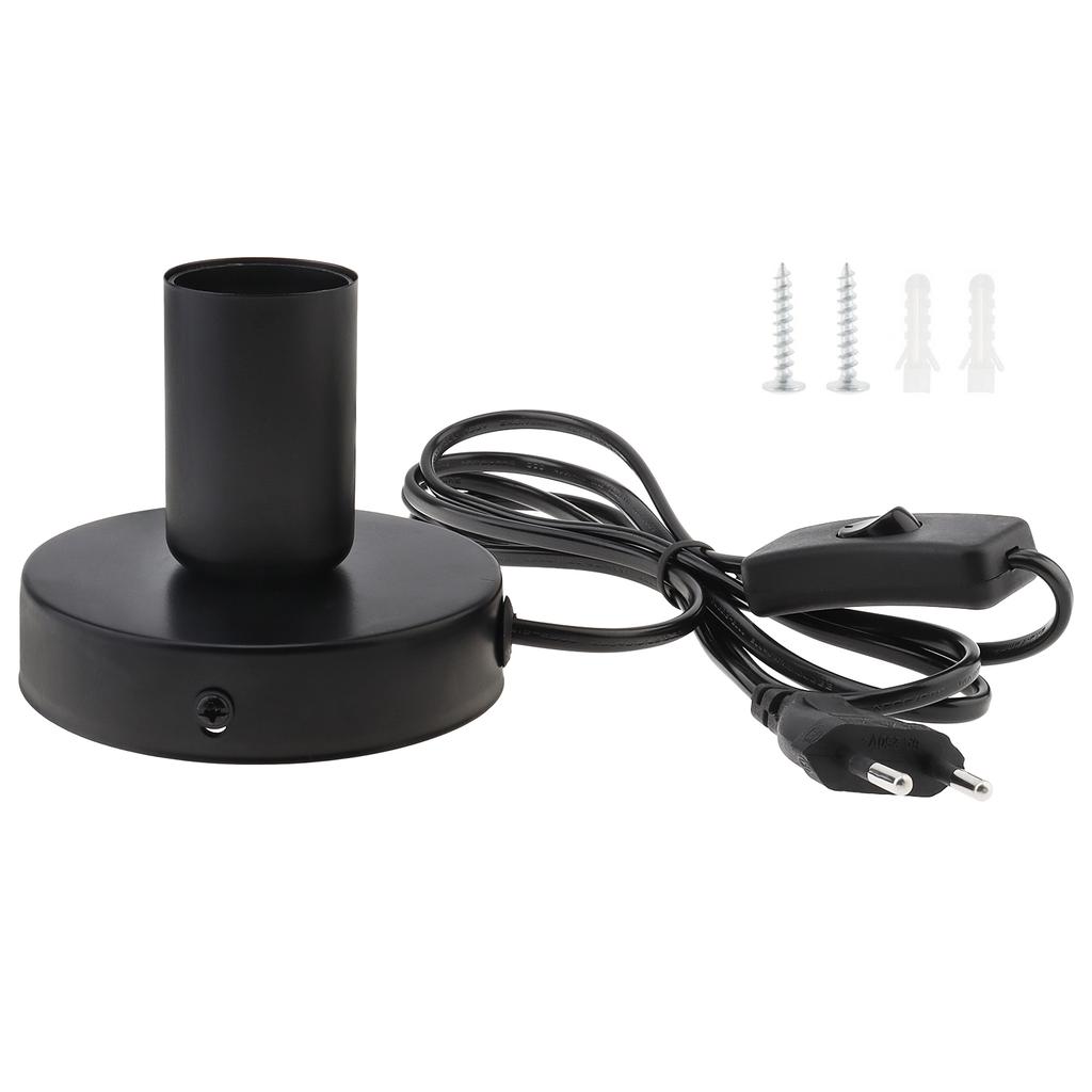 Polished Metal Desktop Lamp Base E26 E27 Bulb Holder Heavy Duty On Off Switch Replacement Secure Fit