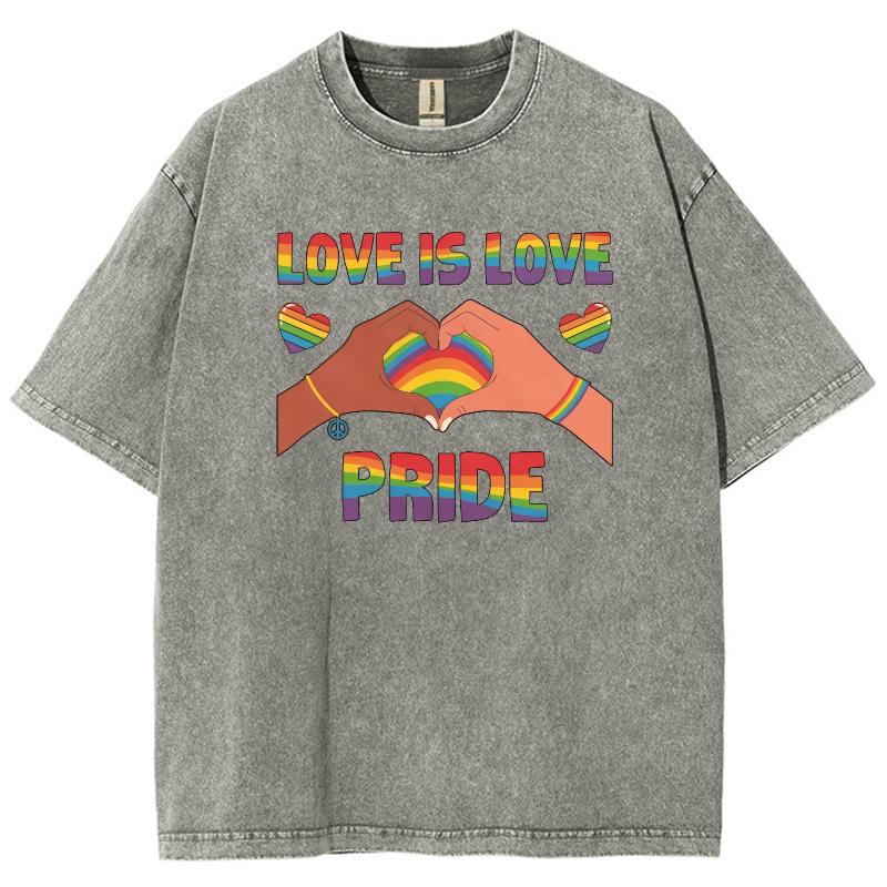 Loose Washed T-shirt Denim Loose Round Neck Colorful Letters Printed Large Size Unisex Short Sleeve Street American Retro