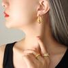Smooth Water Drop Stainless Steel Earrings for Women Gold Color Fashion Exquisite Hollow Temperament U-Shaped Earrings Jewelry