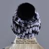 Winter Fur Hats for Ladys Women's Rex Rabbit Fur Caps Beanies Solid Elastic Winter Fashion Accessories Fox Fur Pompom Hat