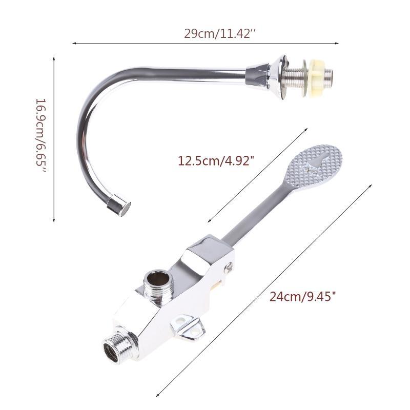 Ayak Pedalı Kontrollü Lavabo Musluğu Dikey Lavabo Soğuk Su Musluğu Paslanmaz Çelik