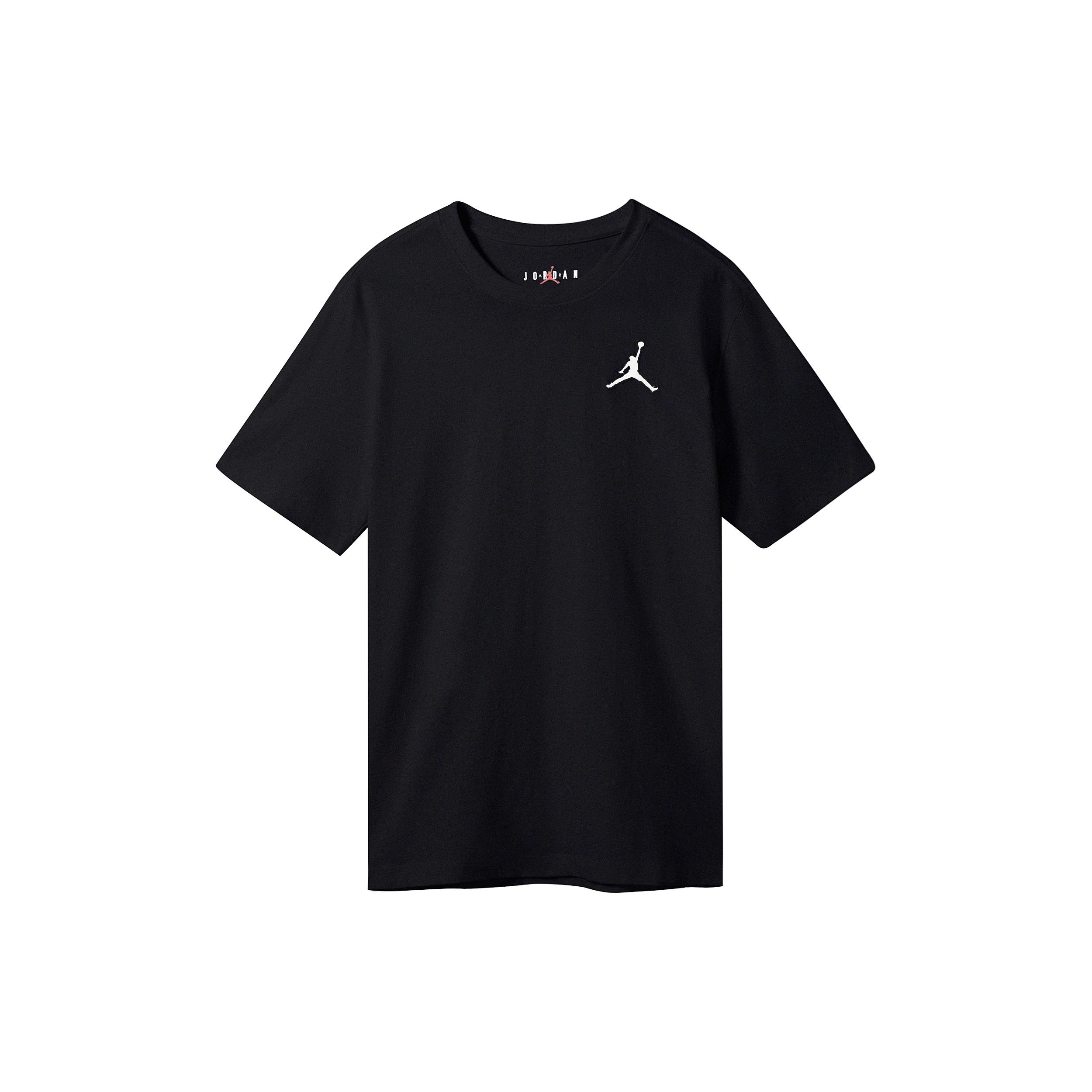 Air Jordan Jumpman Logo Embroidered Sports Round Neck Short Sleeve Black Men s DC7486-010