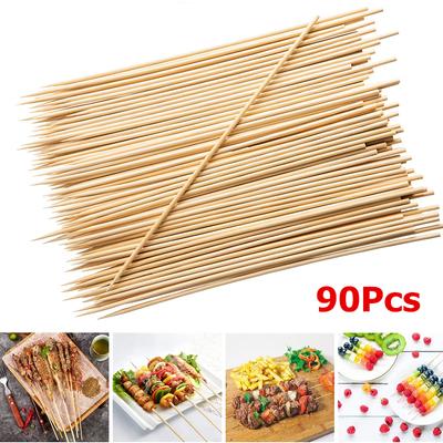 90 Pcs 25cm Natürliche Bambus BBQ Spieße Bambus Sticks BBQ Kabob Spieße Für Grillen Vorspeise Grill JT47