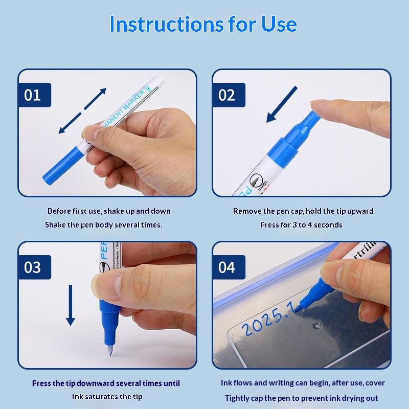 1 Stück Gefriergerät Marker Stift Wasserdicht Permanent Ölbasierter Marker Schnelltrocknend Niedrige Temperatur -25°C Lebensmittelaufbewahrung Etikettenstift Für Gefrierschrank