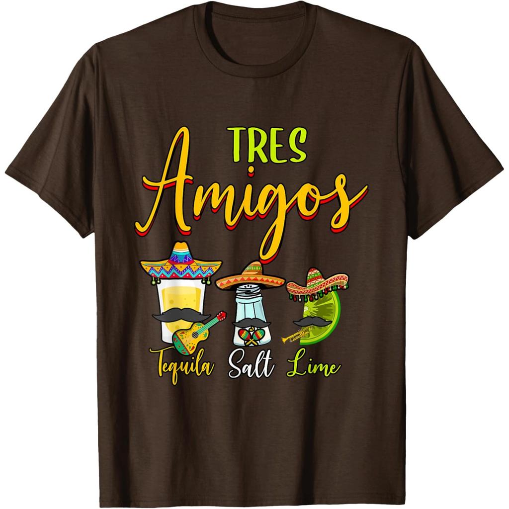 Tequila Salz Limette Tres Amigos Cinco De Mayo Grafik T-Shirt Lässiges Baumwoll-T-Shirt
