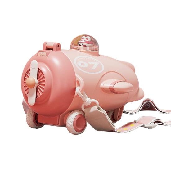 

Бутылка для воды в форме самолета с трубочкой 500 мл мультяшный детский стакан для воды герметичный розовый