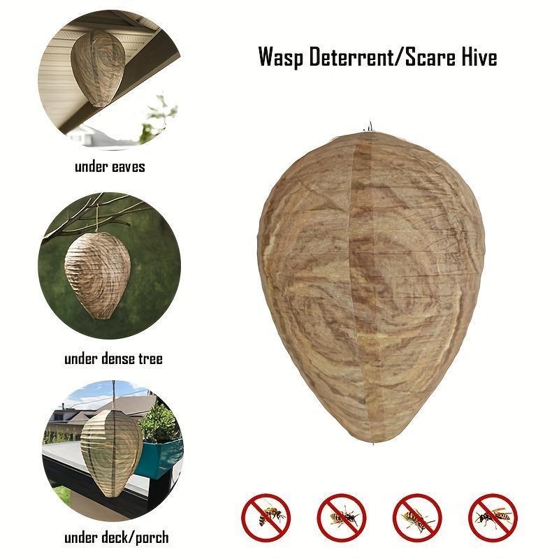 1 Stück Wespennest-Köder, natürlicher Wespenschutz, hängende Wespenabschreckungsjacken, Hornissen-Fake-Wespennest, Bienennest für Zuhause, Garten, Terrasse im Freien