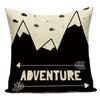 Black White Letter Cushion Cover Polyester Animal Bear Deer Stripes Pillow Case Sofa Bedroom Chair Home Decor Pillow Cover
