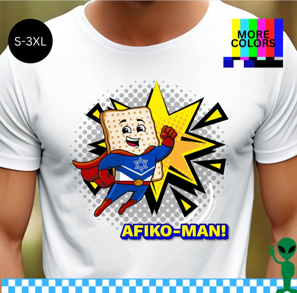 Funny Passover Shirt Afikomen Afiko-Man! S-3XL Unisex Short-Sleeve S