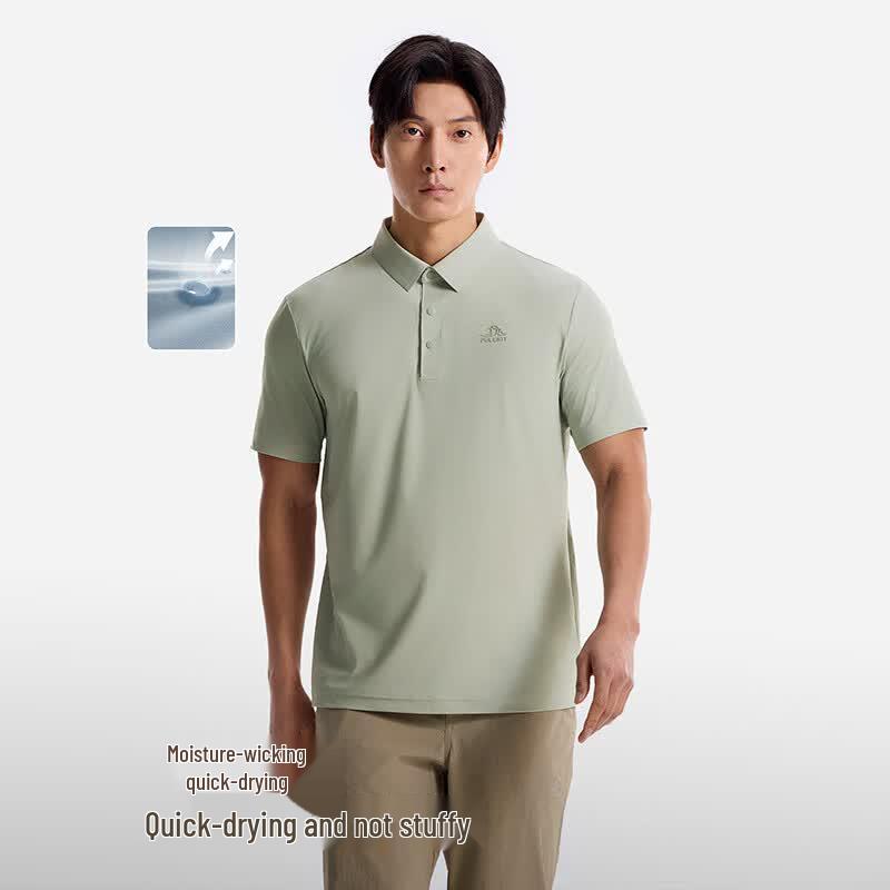 PELLIOT Men's Quick-Dry UPF50+ Polo T-Shirt