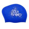 3x Elastic Silicone Swim Cap Swimming Pool Hat for Women Girls Men Dark Blue