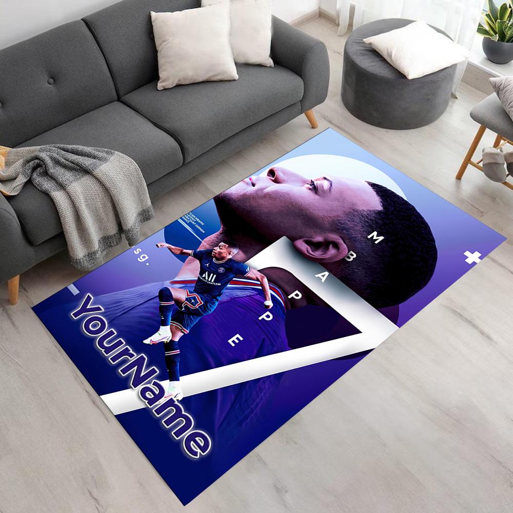 Mbappe Customize Text Area Rug Perfect for Bedrooms Foyer Outdoor Decorate Room Anti-slip Rug Office Home Decor Spiritual Gift