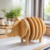 Creative Wooden Elephant Heat Mat, Home Decor Set, Suitable for Hot Dishes, Cookware, Bowls, Cups, Anti-Slip Heat-Resistant Pad