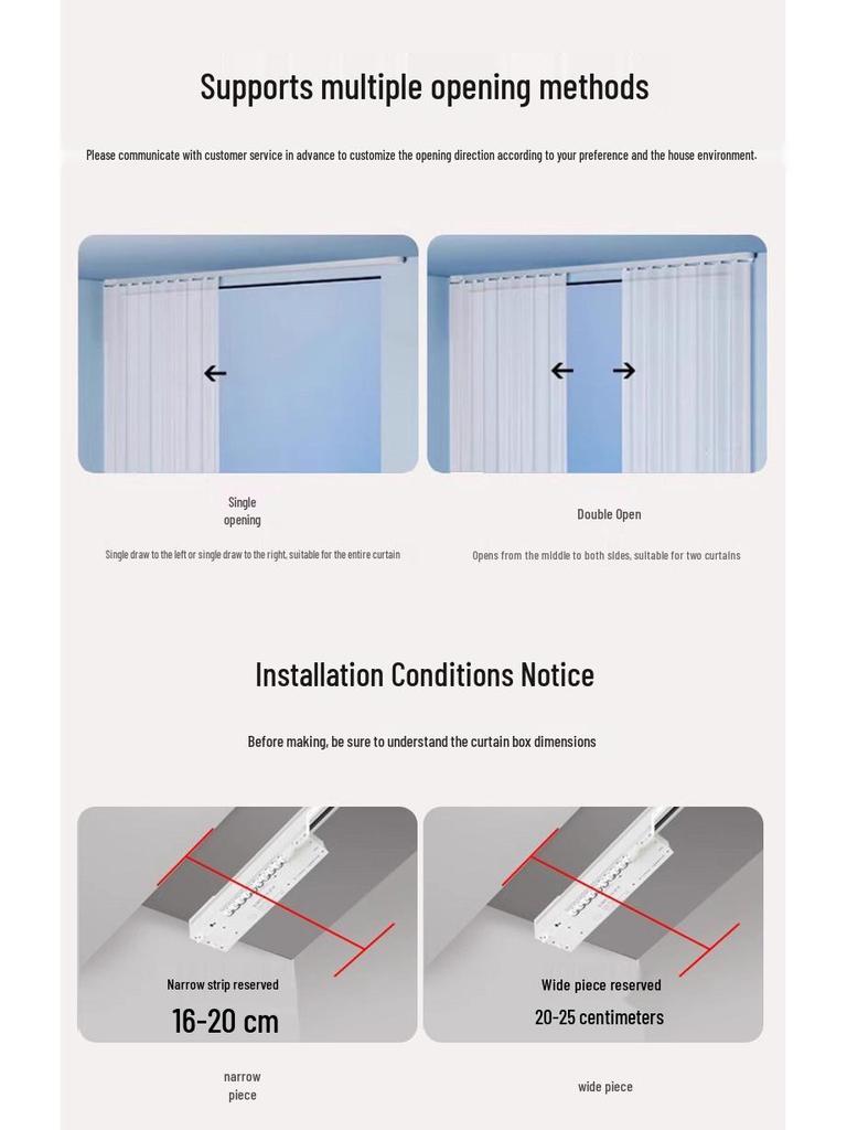 Smarter Elektrischer Vorhangmotor mit verstellbarer Lampe für Wohnzimmer, Balkon oder Schlafzimmer - Nordische Verdunkelungsvorhänge