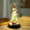 LED Christmas Tree Desktop Decoration Luminous Glass Cover Mini Night Light Desktop Ornament Creative Christmas Gift