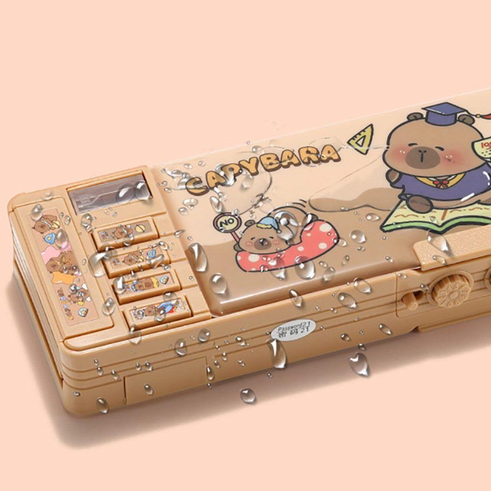 Double Password Pen Box Double-Layer Stationery Box Multifunctional Pen Bag  Students