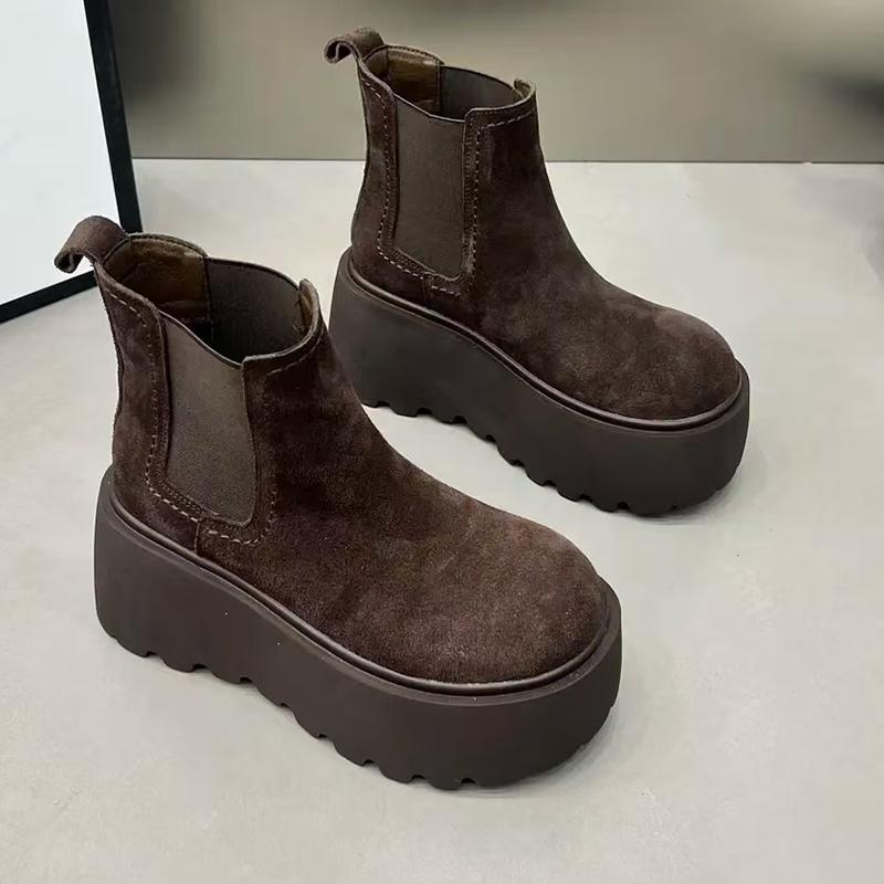 Fashion Flats Platform Women Suede Snow Ankle Boots Dress Warm Fashion Casual Short Plush Boots Women 2024 Trend New Winter Botas Mujer