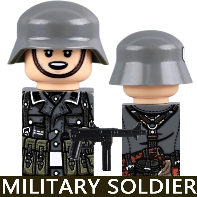 WW2 Military Soldier Figures Building Blocks Army Japanese Warrior Medical Nurse Officer Infantry Helmets UV Printed Bricks Toys