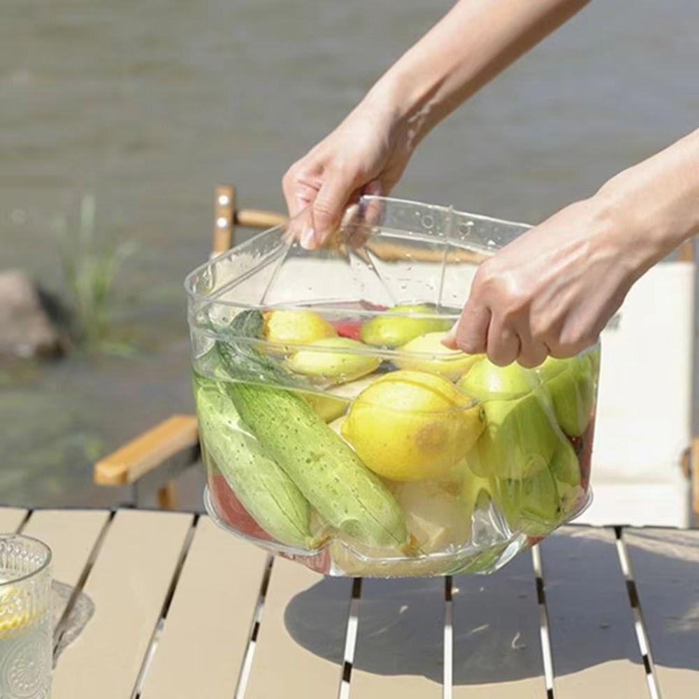Gifts Folding Outdoor Water Storage Bucket Portable Large Capacity Water Basin Multifunctional Outdoor Camping Supplies